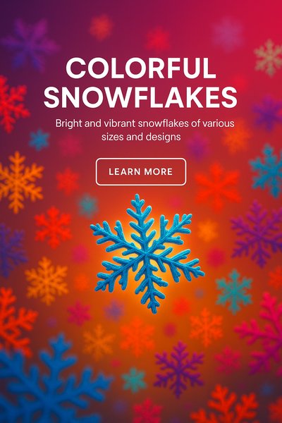 Vibrant Colorful Snowflakes for Winter Decor
