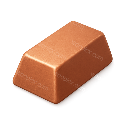 3D Copper Ingot Icon with Isometric View