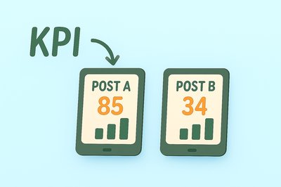 KPI Comparison Graphic with Smartphone Illustrations