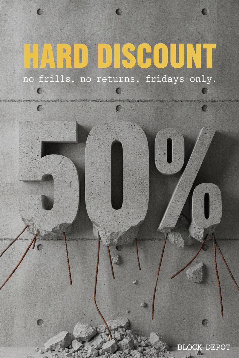 Brutalist concrete sale banner