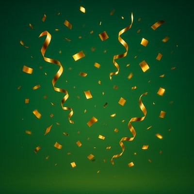 Elegant Gold Confetti and Ribbons for Celebration Design