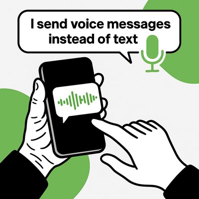 Illustration of Voice Messaging Concept on Smartphone
