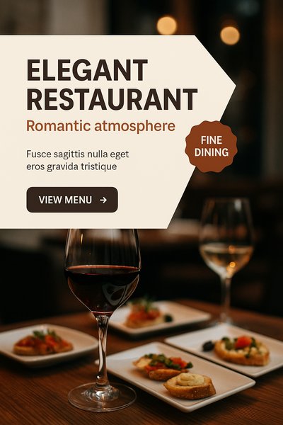 Elegant Restaurant Table Setup for Romantic Dinner