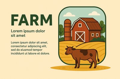 Modern Farm Design with Layered Composition and Engaging Elements
