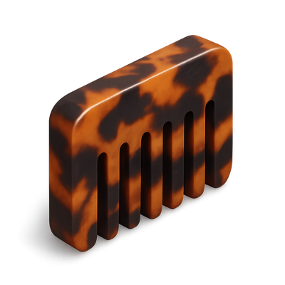 Stylish 3D Tortoishell Hair Comb Icon