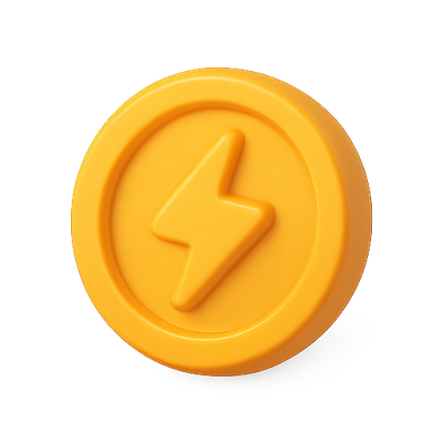 Stylized Yellow Energy Icon with Lightning Bolt