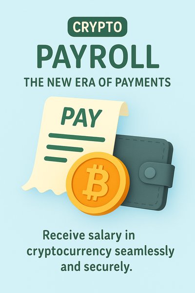 Modern Cryptocurrency Payroll Promotion Graphic
