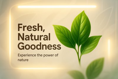 Natural Goodness Promotional Graphic with Leaf Motif