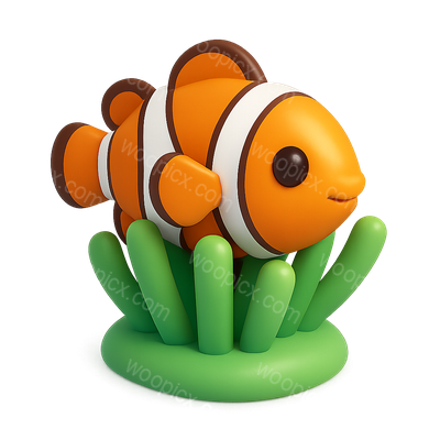 Colorful 3D Clownfish with Anemone