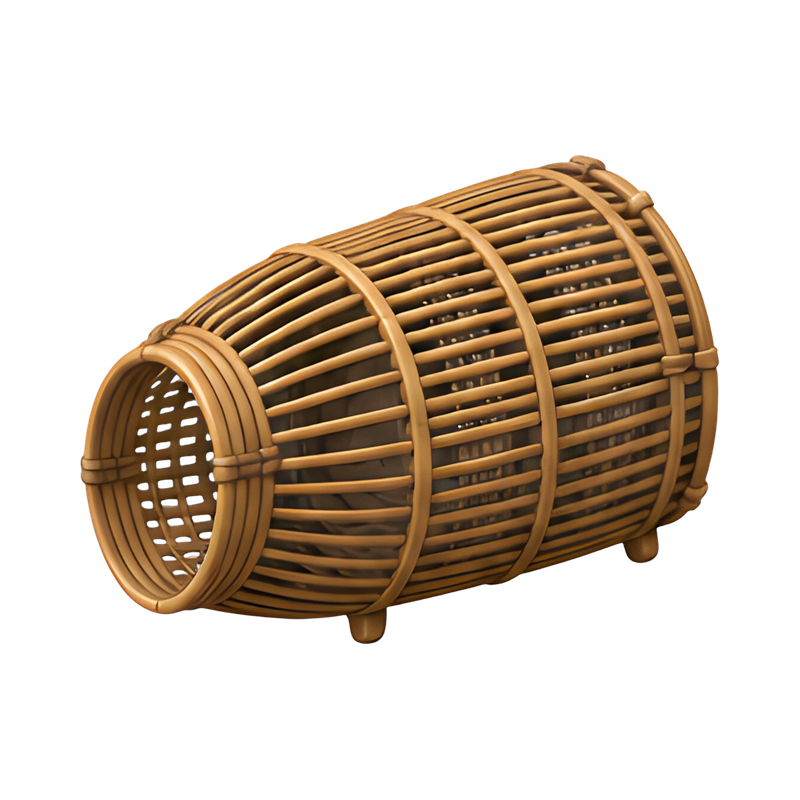 cylindrical bamboo fish trap