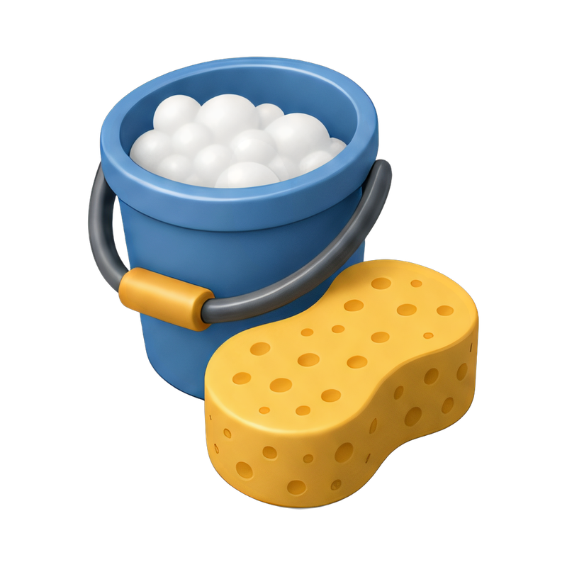 sponge and bucket for car wash