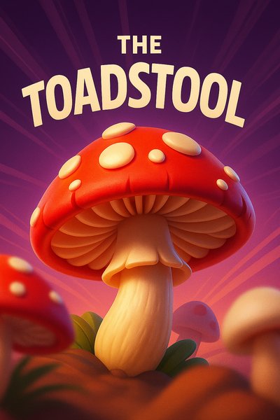 Dynamic Toadstool Illustration with Bold Design