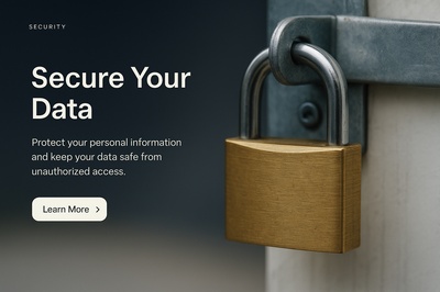 Stylish Lock Icon Design for Data Security Webpage