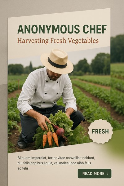 Anonymous Chef Harvesting Fresh Vegetables on a Farm