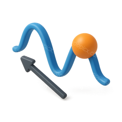 3D Wave-Particle Duality Icon with Isometric View