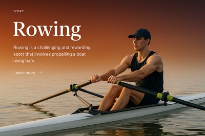 Stylish Rowing Illustration for Web Design