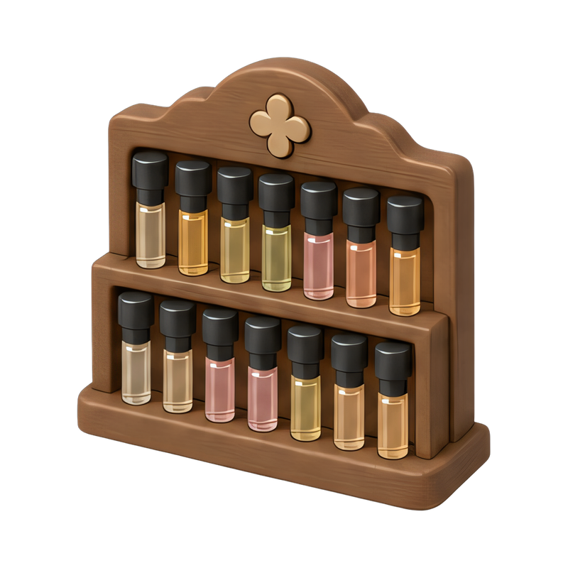 elegant perfume display shelf