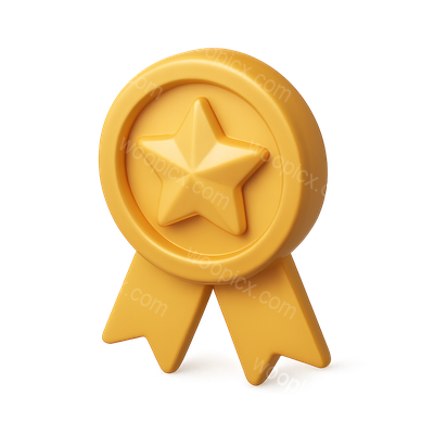 Stylish 3D Gold Star Award Icon Design