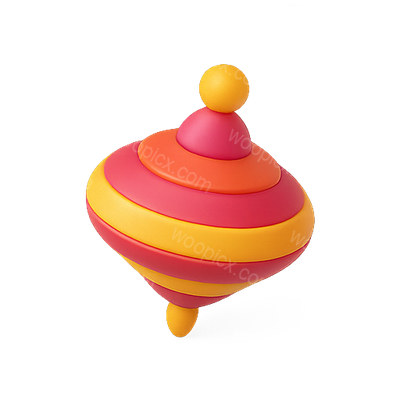 Colorful Spinning Top Toy with Vibrant Stripes