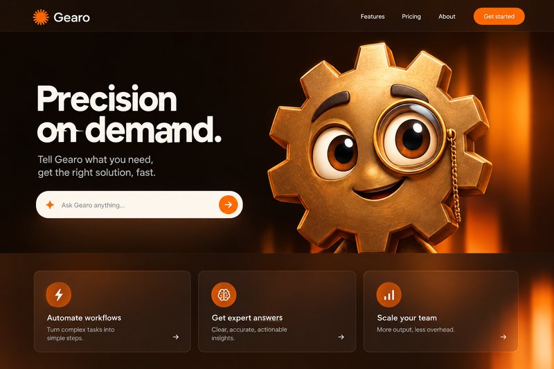 AI agent landing page design