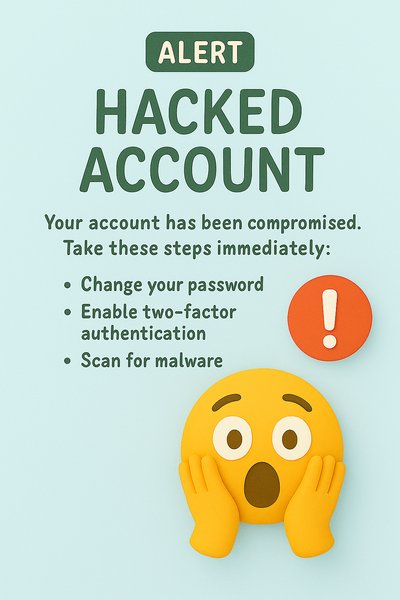 Security Alert Graphic for Hacked Account Notification