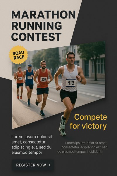 Exciting Marathon Running Contest Featuring Competitive Runners