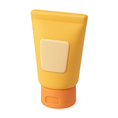 Stylish Yellow Sunscreen Tube with Modern Design