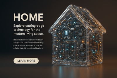 Hyperrealistic Home with Glowing Tech Elements