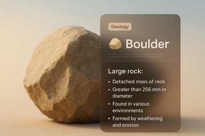 3D Illustration of Boulder with Informative Overlay