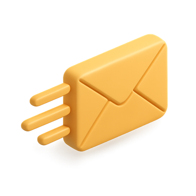 Stylish 3D Envelope Icon with Motion Lines