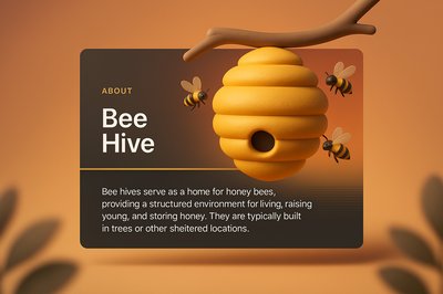 3D Illustration of a Bee Hive with Informative Block