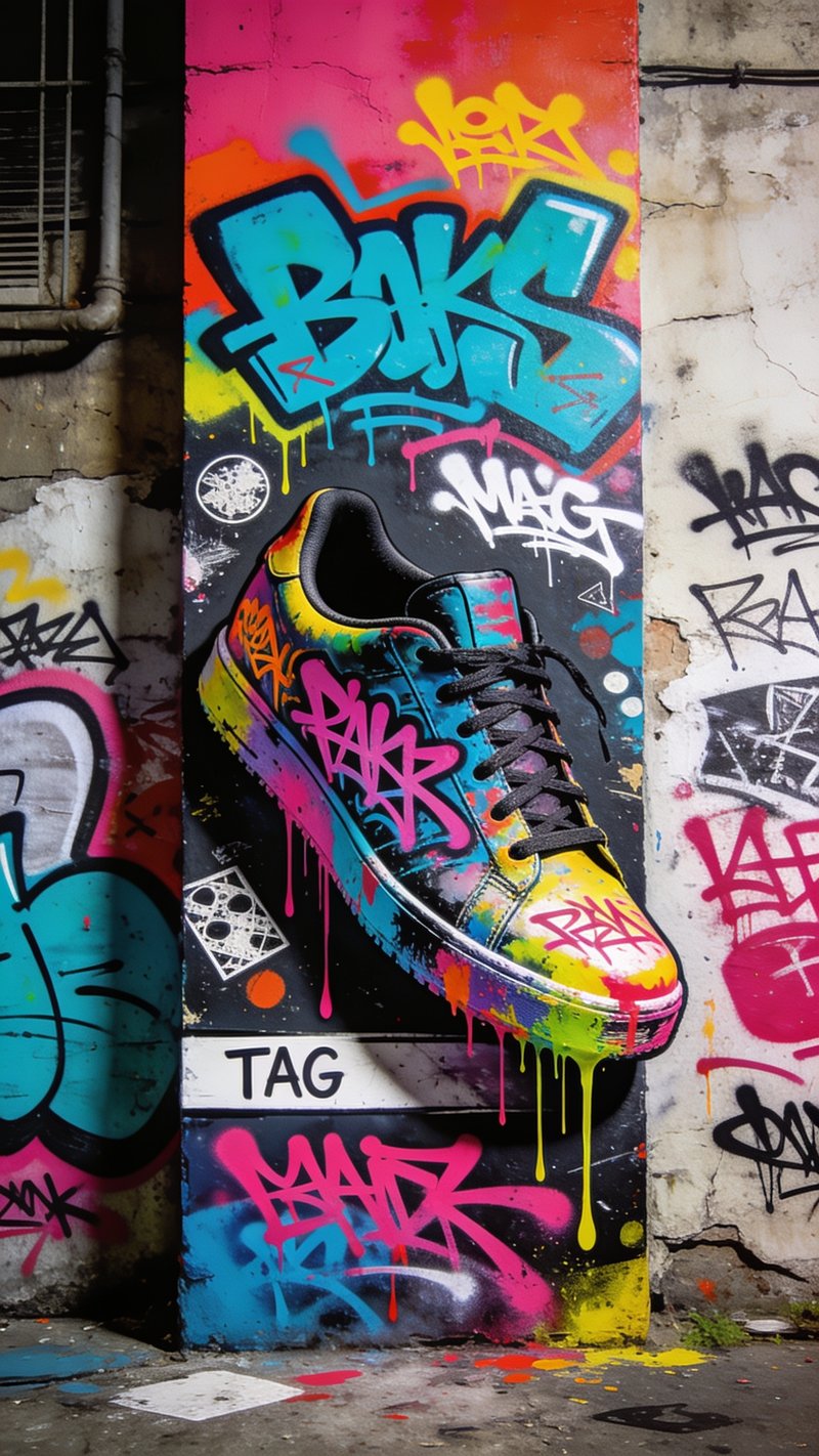 vibrant graffiti tag art