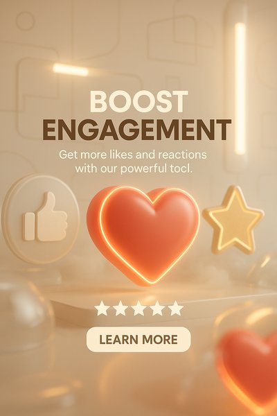 Engagement Boosting Promotional Graphic with 3D Elements