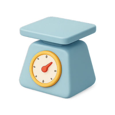 Stylized Kitchen Scale with Colorful Design