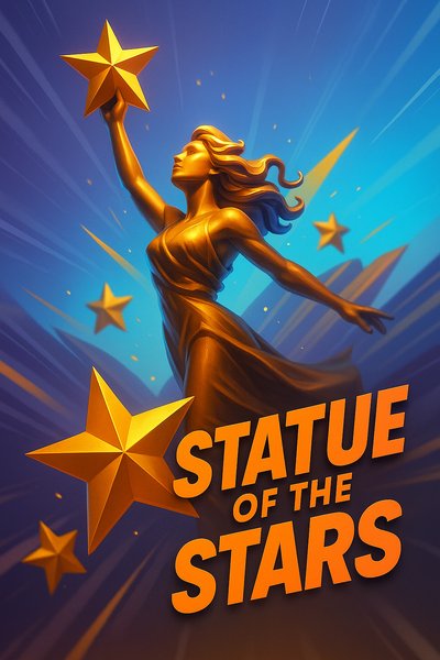 Dynamic Statue of the Stars Illustration with Bold Design Elements