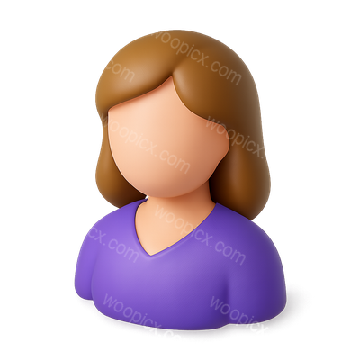Stylized Isometric Female Icon with 3D Effect
