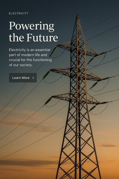 Modern Web Design Focused on Electricity Theme