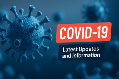 Informative Graphic on COVID-19 Updates with Virus Illustrations