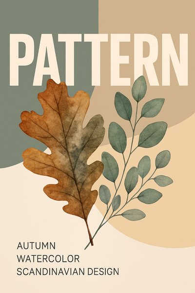 Artistic Autumn Foliage Watercolor Pattern Design