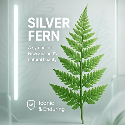 Stylized Representation of the Silver Fern with Modern Design