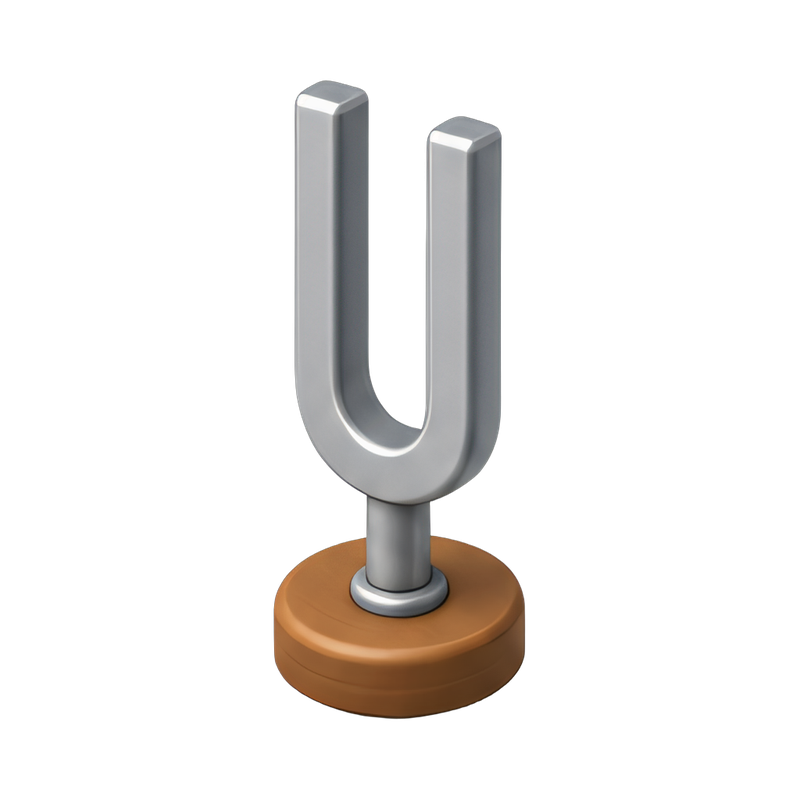 tuning fork on wooden table