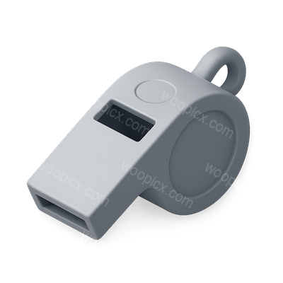 Stylish 3D Sports Whistle Icon for Digital Use