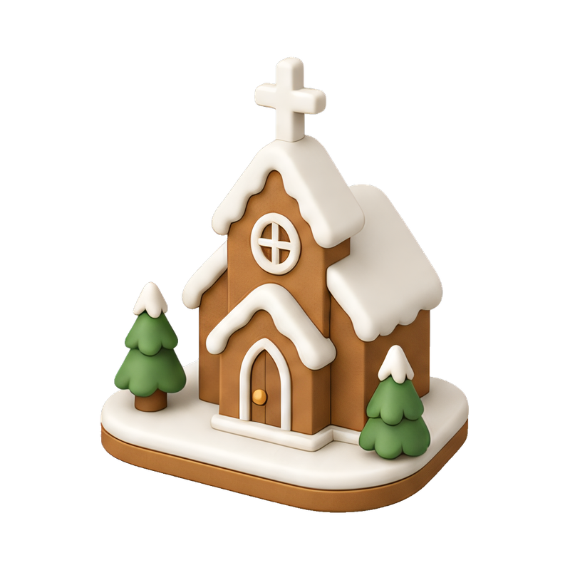 gingerbread village with church