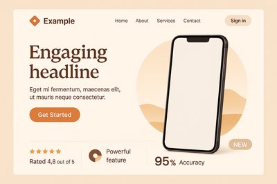 Bohomian Style Landing Page Design Mockup