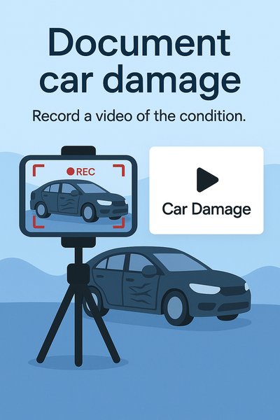 Instructional Graphic for Documenting Car Damage