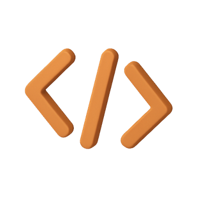 Stylized Code Symbol with Minimalist Design