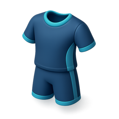 Stylish 3D Athletic Outfit Icon with Isometric Design