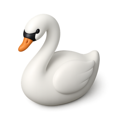 Stylized 3D Icon of a Swan with Smooth Features