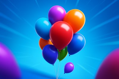 Dynamic Colorful Balloons with Radiant Background