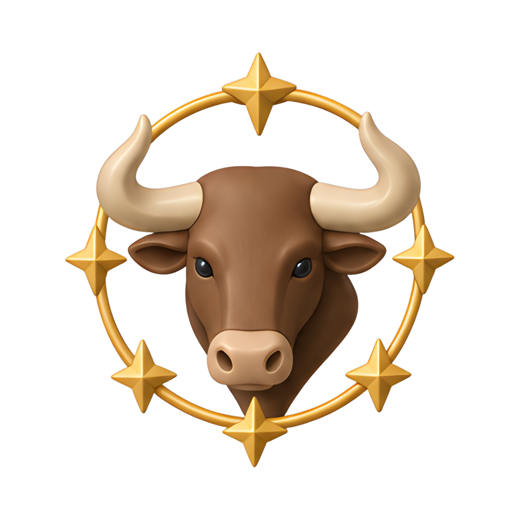 Taurus bull head zodiac design